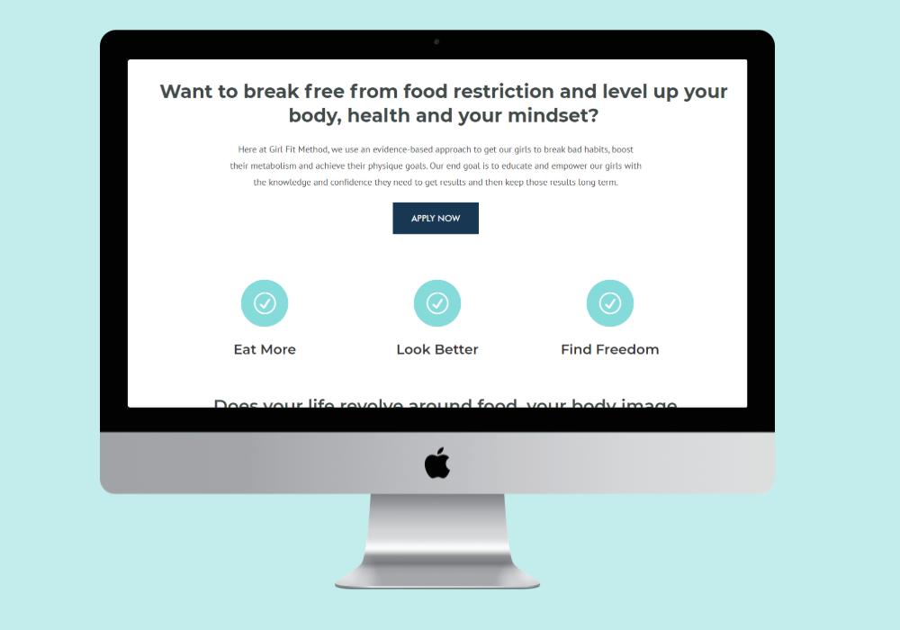 Website design for fitness business